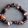 Bracelet – Grenat rouge / Quartz fumé / Cornaline
