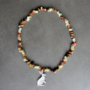 Collier – Jaspe Mokaïte / Cornaline / Jade Citron