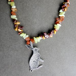 Collier – Jaspe Mokaïte / Cornaline / Jade Citron