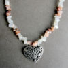 Collier – Pierre de lune / Pierre de soleil / Rhodonite