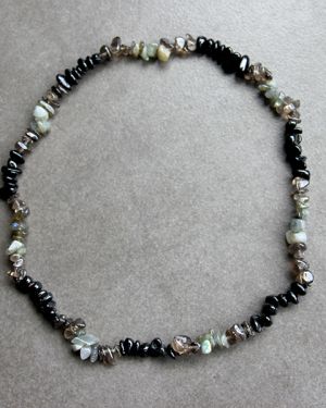 Collier – Tourmaline noire / Quartz fumé / Labradorite