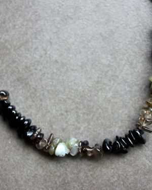 Collier – Tourmaline noire / Quartz fumé / Labradorite