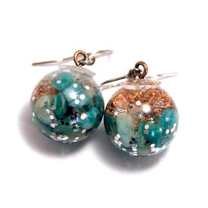 Boucles d’oreilles billes – amazonite