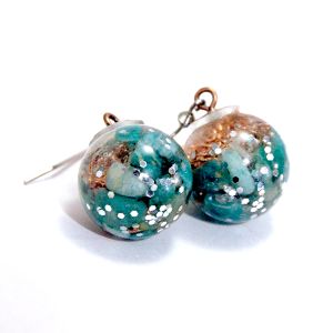 Boucles d’oreilles billes – amazonite