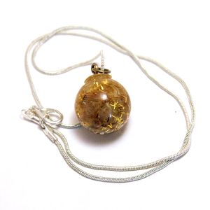 Pendentif bille – Quartz à rutiles