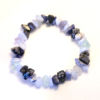 Bracelet – Calcédoine bleue / Sodalite / Fluorite / Obsidienne à flocons (commande)