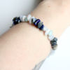 Bracelet commande – calcédoine bleue / lapis-lazuli / larimar