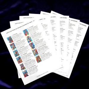 Fiches mémo pour les arcanes du tarot