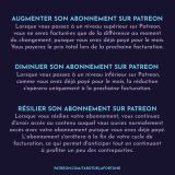 Abonnements mensuels à la page Patreon