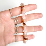 Bracelet – pierre de soleil / quartz rose / rhodonite