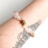 Bracelet – pierre de soleil / quartz rose / rhodonite