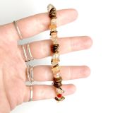 Bracelet – cornaline / bronzite / quartz à rutiles