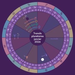 Représentation des transits planétaires dans la roue zodiacale