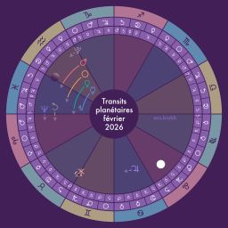 Représentation des transits planétaires dans la roue zodiacale