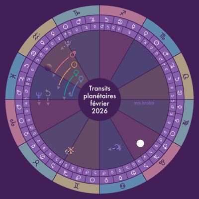 Représentation des transits planétaires dans la roue zodiacale